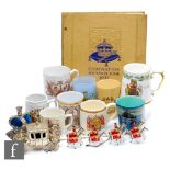 A mixed collection of assorted Royal memorabilia comprising various mugs and beakers to include a