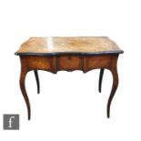 A 19th Century French floral marquetry side table, the shaped top over a single frieze drawer