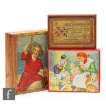 A 19th Century Richter anchor tablet laying game, a children's building block game and a similar