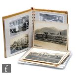 A collection of original black and white full, half and quarter plate size photographs of steam