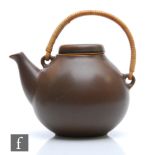 An Arabia model GA3 tea kettle designed by Ulla Procope, glazed in brown, unmarked, height 20cm
