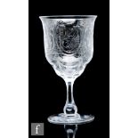 An early 20th Century Thomas Webb rock crystal style drinking glass, the ogee bowl decorated with