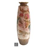 A late 19th to early 20th Century Moore, Leason & Co 'Long Tom' vase of cylindrical form, with