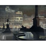 STEVEN SCHOLES (BORN 1952) - Trafalgar Square, oil on canvas, signed, framed, 34.5cm x 44cm, frame