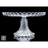 A 20th Century Baccarat clear crystal tazza, of circular form with scallop rim, before a flared stem