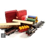 A collection of O gauge items, mostly Hornby to include Milk Traffic Van 42195, Goods Brake Van