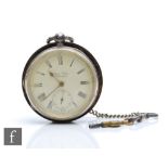 An Edwardian silver cased open faced pocket watch, with Swiss movement, the dial with subsidiary