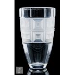 A 20th Century Rosenthal Classic clear crystal glass vase in the Domus pattern, of tapered ovoid