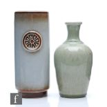 A mid 20th Century Soholm Northen Lights vase designed by Maria Phillippi, glazed in grey and brown,