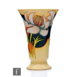 A Moorcroft Pottery Trial vase of flared form decorated in the Sunlit Lake pattern designed by