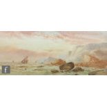 E. NEVIL (LATE 19TH CENTURY) - Fishing boats in a coastal landscape, watercolour, signed, framed,