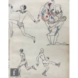 ALBERT WAINWRIGHT (1898-1943) - Two double sided sketch book pages depicting figurative studies