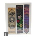 A collection of eighteen 19th Century silk bookmarks to include greetings and commemorative