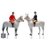 Two Beswick Hunting figures comprising Huntsman (Standing) model 1501 and Huntswoman (Rider and
