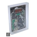A vintage Palitoy Star Wars Return of the Jedi Biker Scout 3 3/4 inch action figure sealed on a 65