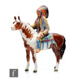 A Beswick Mounted Indian, model 1391, printed crest mark.