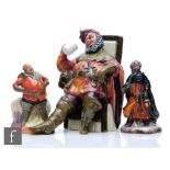 Three Royal Doulton figurines comprising Falstaff HN3236, The Foaming Quart HN2162 and Good King