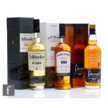 A collection of single malt whiskies, to include a bottle of Tullibardine Sovereign, a bottle of