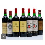 A collection of French red wines, to include a bottle of 1988 Lalande De Pomerol Chateau Des