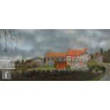 JACK SEYMOUR (CONTEMPORARY) - Farmhouse scene, oil on board, signed, framed, 16cm x 31cm, frame size