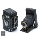 A Minolta Autocord TLR Medium Format Camera, with Rokkor f/3.5 75mm lens, Nr. 1143409, together with