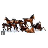 Ten assorted Beswick foals, various models, all in brown gloss. (10)
