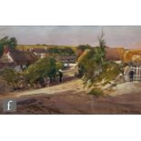 ARTHUR WILDE PARSONS (1854-1931) - The village road, body colour, signed, framed, 21cm x 23cm, frame