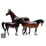 Three Beswick horse comprising The Winner model 2421, Arab Xayal model 1265 and a Mare (facing