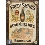 A pair of painted tin Fredk. Smith's 'Aston Model Ales Birmingham' advertising pictorial signs