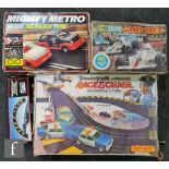 Three slot car sets, to include Mighty Metro Scalextric Superscale, Grand Prix 8 Scalextric, a
