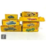 Seven empty boxes for Dinky models, comprising 176 Austin A105 Saloon, 236 Connaught Racing Car, 162