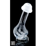 A later 20th Century Webb Corbett novelty decanter of phallic form, all in clear crystal and frosted