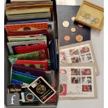 Various world coin sets, Great Britain, Australia, Guernsey, Macau, all cased or in wallets. (qty)