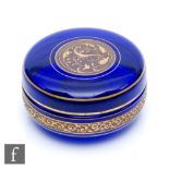 An early 20th Century Johanne Oertel Oroplastic trinket box, circa 1920s, of circular section,