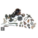 Various Roman to Medieval antiquities to include two Umbonate brooches, another in the form of an