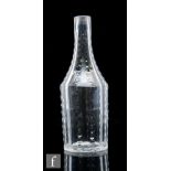 A late 18th Century condiment bottle circa 1775, of shouldered bottle form with panels of slice