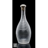 A late 19th Century Stevens & Williams clear crystal glass decanter of club form, the body heavily