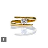 A modern 18ct diamond solitaire ring, brilliant cut stones, weight approximately 0.50ct, colour I/J,