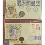 A large collection of five albums of Philatic Numismatic covers to include royalty, five dollars,