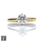 A modern 18ct diamond solitaire ring, brilliant cut claw set stones, weight approximately 1.00ct,