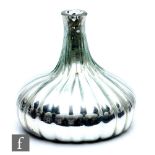 A very large late 18th Century bottle, possibly continental, the deep fluted onion form with a