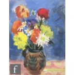 ANNE CONNELL (CONTEMPORARY) - Summer flowers in a jug, watercolour, signed, framed, 48cm x 36cm,