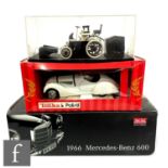 A group of three large scale diecast models, comprising Sun Star 2301 1:18 scale 1966 Mercedes-