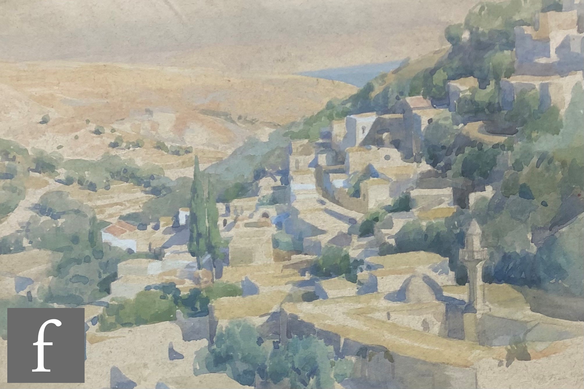 EILEEN CHANDLER (1904–1993) - 'Safad - Overlooking Galilee', watercolour, signed, bears Royal
