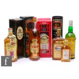 A collection of Scottish single malt and blended whisky, to include Glenfiddich (old style) tin,