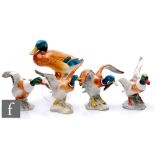 Five Beswick ducks comprising Mallard Duck rising model 749, Mallard Duck settling model 750,