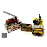 A collection of pressed steel toys, to include a Meccano Mogul Fire Engine, a Samson Hydraulic