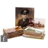 A collection of Edwardian postcards to include World War One, greetings, remembrance, also silk