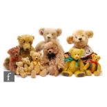 A collection of contemporary and artist designed teddy bears, most lacking labels, but includes a HM