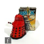 A Palitoy Doctor Who Talking Dalek, red, lacking eye and one arm, with box.
